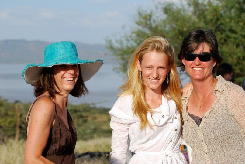 Julia Leakey with niece and cousin at Baringo